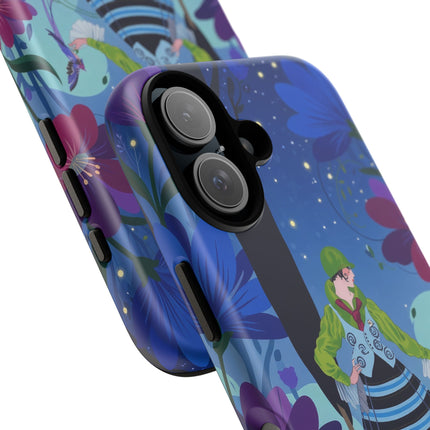🌸🐦 The Lady Of The Midnight Bird Garden Phone Case – Art Deco Floral Fantasy