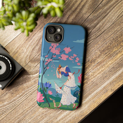 🌸☂️ The Lady Of The Falling Blossoms Phone Case – Art Deco Garden Whimsy