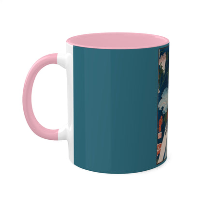 Modern Gallants with Morning Glories by Tsukioka Yoshitoshi Colorful Mugs, 11oz