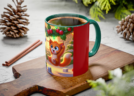 Naughty or Nice Kitten Christmas Colorful Mugs (11oz, 15oz)