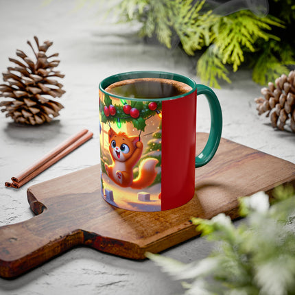 Naughty or Nice Kitten Christmas Colorful Mugs (11oz, 15oz)