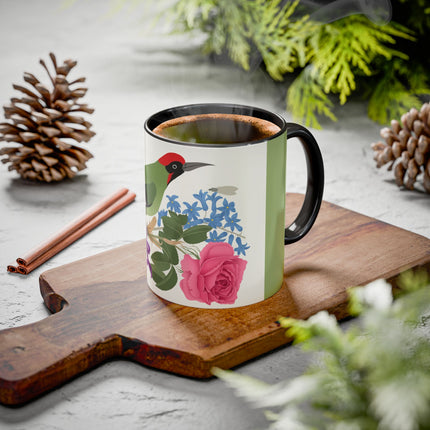Woodpecker & Rose Colorful Mugs – Vibrant Spring & Bold Beauty