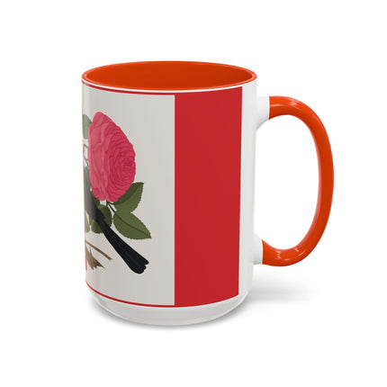 Blackbird & Rose Colorful Mugs – Timeless Elegance & Nature's Harmony
