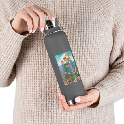 Three Mermaids with Strings of Pearls by Carlo Chiostri Copper Vacuum Insulated Bottle, 22oz