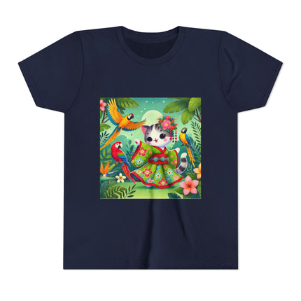 Parrot Dance of the Geisha Kitten Youth Short Sleeve Tee