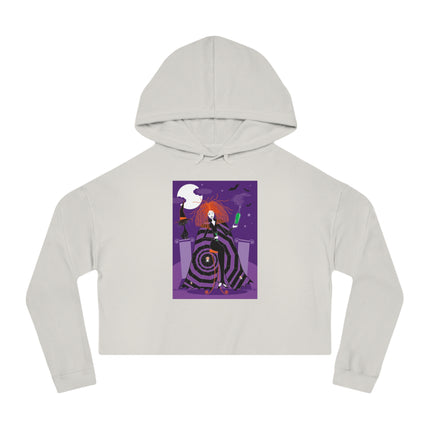 Mystic Elegance Women’s Cropped Hooded Sweatshirt
