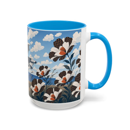 🌊🌼 The Windswept Seaside Promenade Colorful Mug – Art Deco Coastal Elegance
