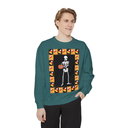 Candy Corn Skeleton Unisex Garment-Dyed Sweatshirt