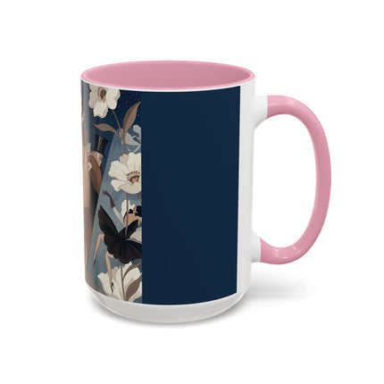 🌸✨ The Midnight Magnolia Masquerade Colorful Mug – Art Deco Nocturne