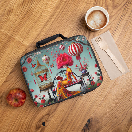 Reading In A Painted Garden Lunch Bag