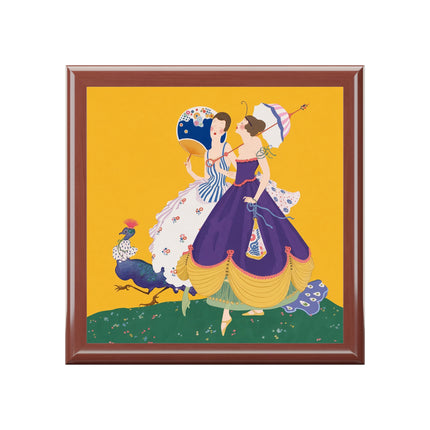 🦚☂️ The Peacock Promenade Jewelry Box – Art Deco Fashion Whimsy