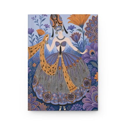 🦚💜 The Lady Of The Peacock Blossom Garden Hardcover Journal – Art Deco Floral Fantasy