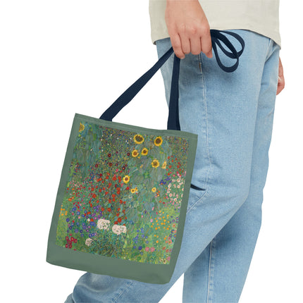 Farm Garden with Sunflowers by Gustav Klimt Tote Bag (AOP)