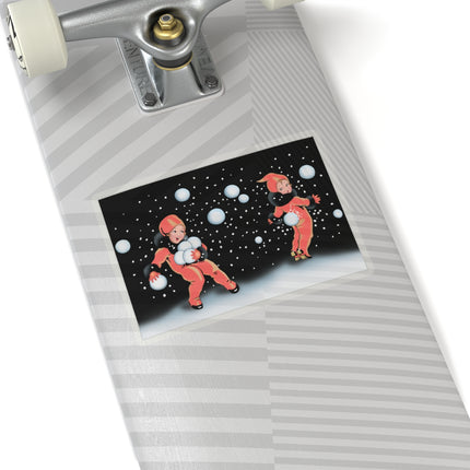 Festive Snowball Kiss-Cut Stickers (4 Sizes)