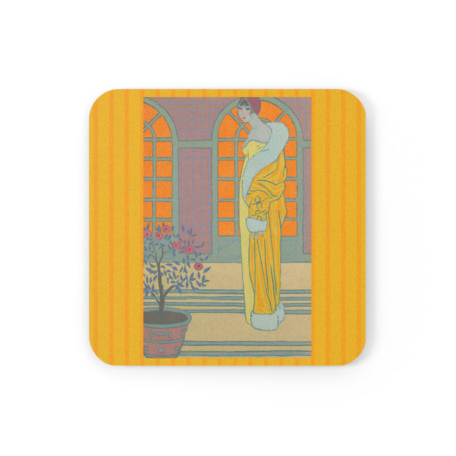 Sur Les Marches Du Jardin by Georges LePape Cork Back Coaster