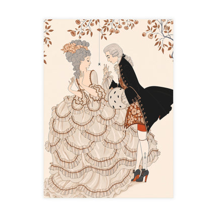 🎭🌸 Gallant Pretense Postcards With Envelopes – Romantic Art Deco Elegance