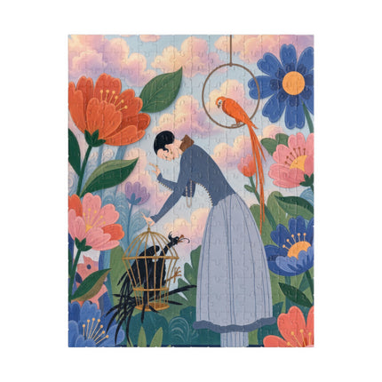 🦜🌺 The Lady Of The Garden Aviary Puzzle – Art Deco Floral Whimsy