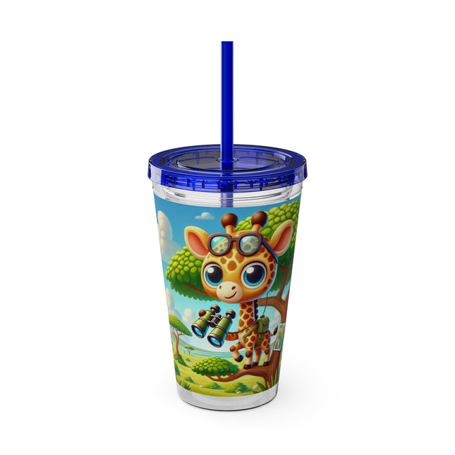 Giraffe Lookout Sunsplash Tumbler with Straw, 16oz