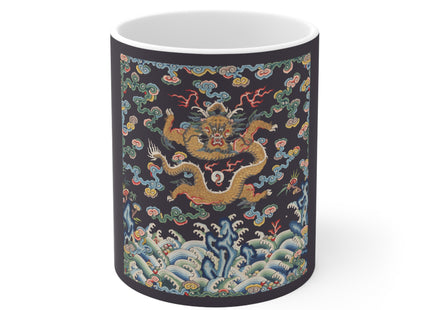 Rank Badge with Dragon with Deer Hooves Ceramic Mug 11oz