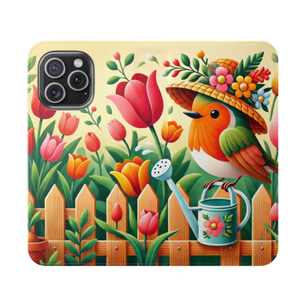 🌷🐦 The Little Garden Tender Flip Case – Sunshine, Care & Storybook Charm