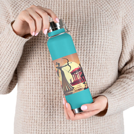 Art Deco Valentine's Romance Copper Vacuum Insulated Bottle, 22oz
