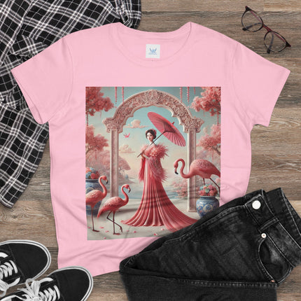 Petals, Porcelain, and Flamingos Cotton Tee