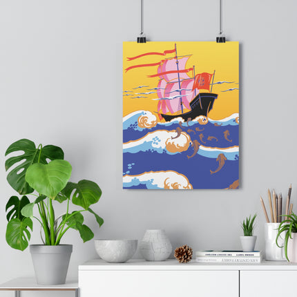 Golden Seas and Whimsical Dreams Giclée Art Print