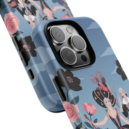 🌹🎭 The Rose Masquerade Promenade Phone Case – Art Deco Floral Elegance