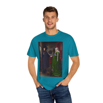 Arnolfini Portrait by Jan Van Eyck Unisex Garment-Dyed T-shirt