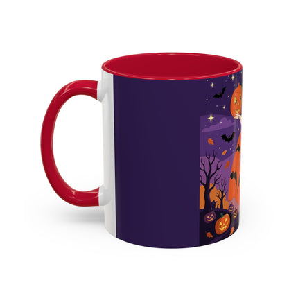 🎃🌕 The Pumpkin Moon Enchantress Colorful Mug – Elegant Halloween Masquerade