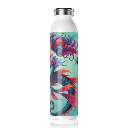 Mermaid & Sea Dragon Slim Water Bottle 20oz – Ocean Guardian & Mythic Beauty