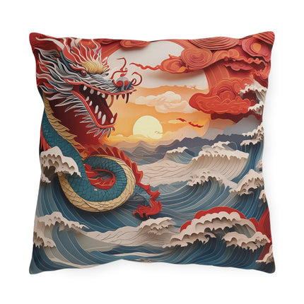 Emergence of the Dragon Outdoor Pillows
