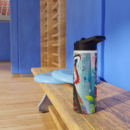 Cybernetic Red Panda Stainless Steel Water Bottle