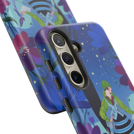🌸🐦 The Lady Of The Midnight Bird Garden Phone Case – Art Deco Floral Fantasy