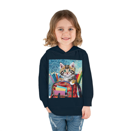 Whiskered Wanderings Toddler Pullover Fleece Hoodie
