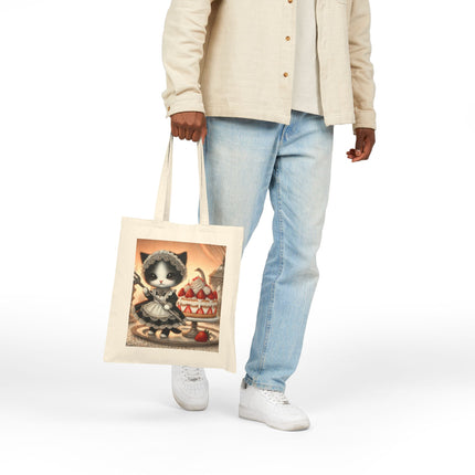 The Patisserie Kitten Cotton Canvas Tote Bag – Sweet Charm & Storybook Delight