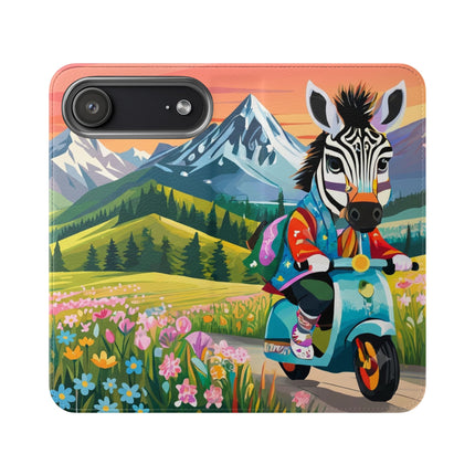 🦓🛴 Stripes on Wheels Flip Case – Sunny Adventures & Storybook Fun