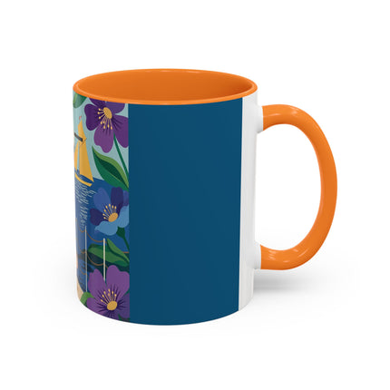 The Lady Of The Golden Horizon Colorful Mugs – Art Deco Coastal Elegance