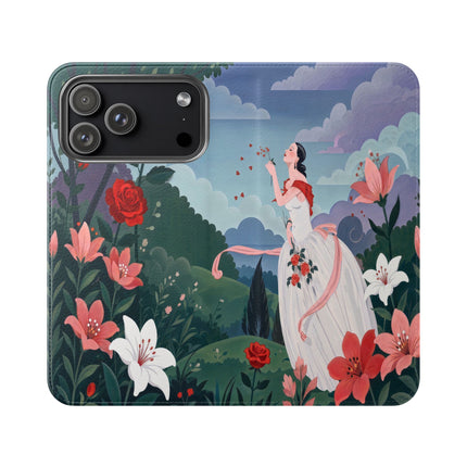 🌹💌 The Garden Of Blown Kisses Flip Case – Art Deco Floral Romance