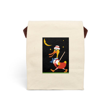 Dapper Duck Canvas Lunch Bag With Strap