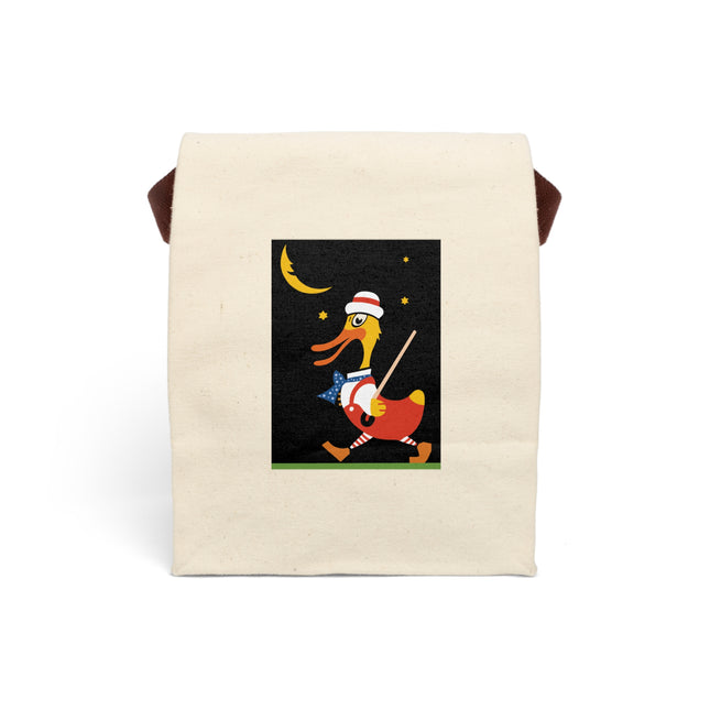 Dapper Duck Canvas Lunch Bag With Strap