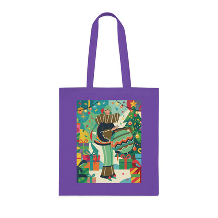 🎄🎁 The Lady Of The Christmas Ornament Cotton Tote Bag – Art Deco Holiday Fantasy