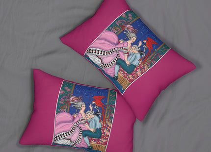 The Jealous Parrot by George Barbier Spun Spun Polyester Lumbar Pillow