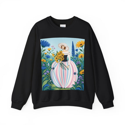 🌻🎀 The Sunflower Garden Bouquet Crewneck Sweatshirt – Art Deco Floral Elegance