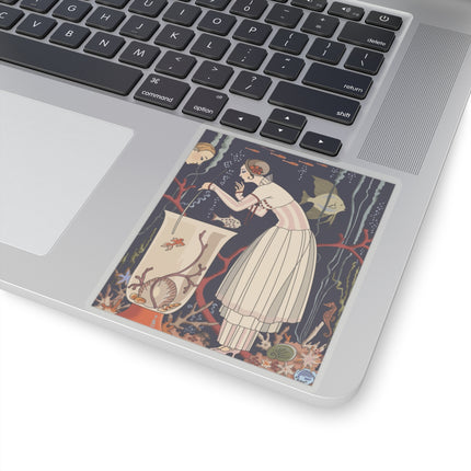 The Dazzling Little Fish by George Barbier Kiss-Cut Stickers