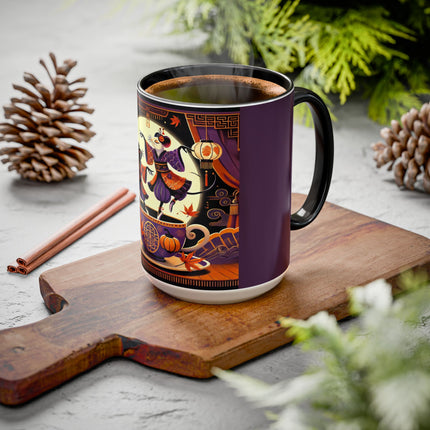 Theatrical Halloween Mice on Teacup Colorful Mugs (11oz, 15oz)