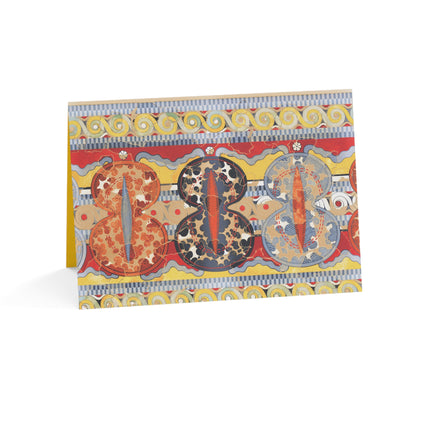 Reproduction of the Shield Frieze by Emile Gilliéron Greeting Cards (1, 10, 30, and 50pcs)