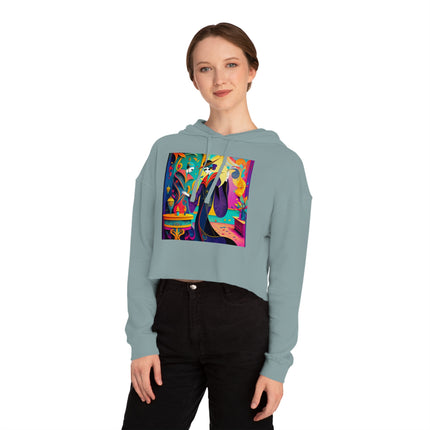 Phantoms of Elegance Women’s Cropped Hooded Sweatshirt