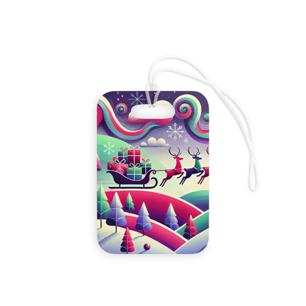 Festive Reindeer Flight Luggage Tag