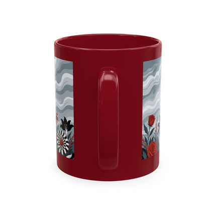 ☂️🌹 The Lady In The Windy Rose Garden Ceramic Mug – Art Deco Fashion Whimsy